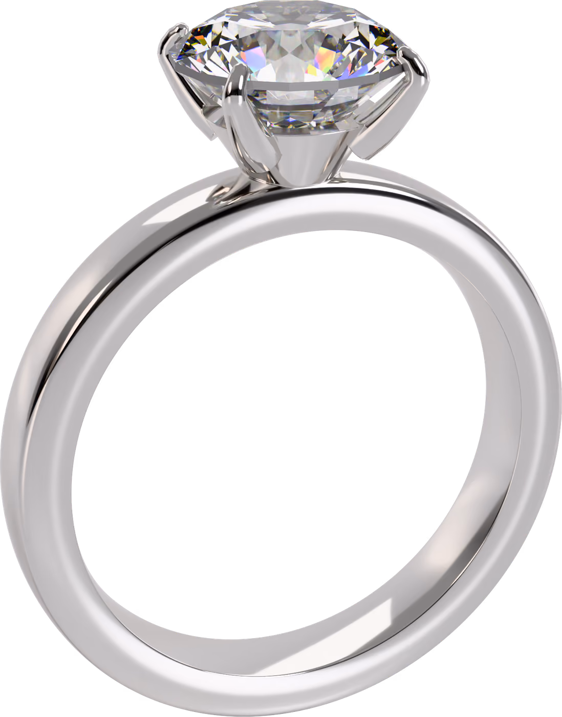 Briljant, förlovningsring i 18k vitguld med 1,50 ct rund diamant, snett ovanifrån