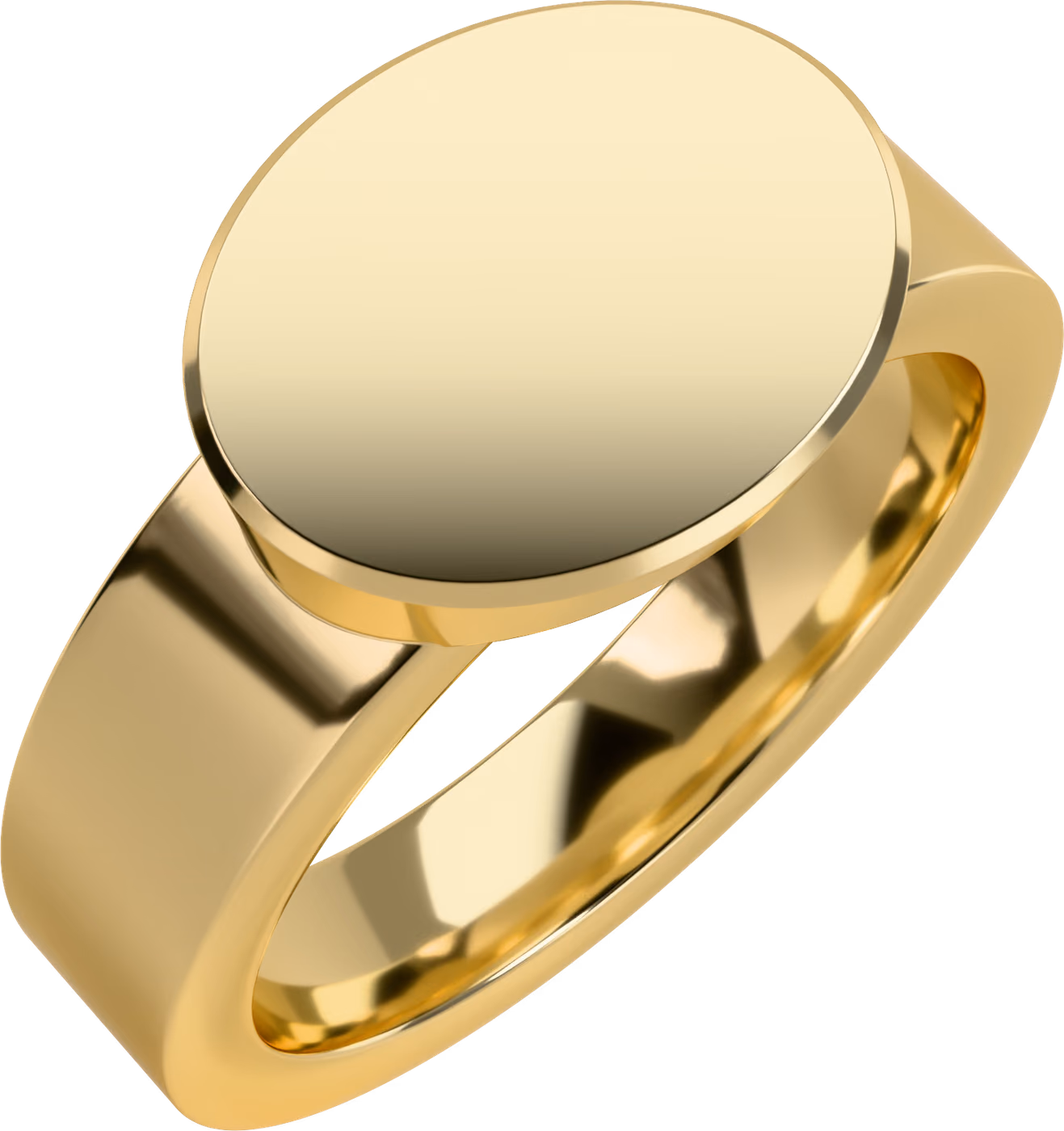 Klackring, klackring i 18k gult guld, snett ovanifrån